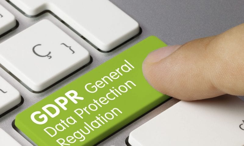 GDPR button stock image